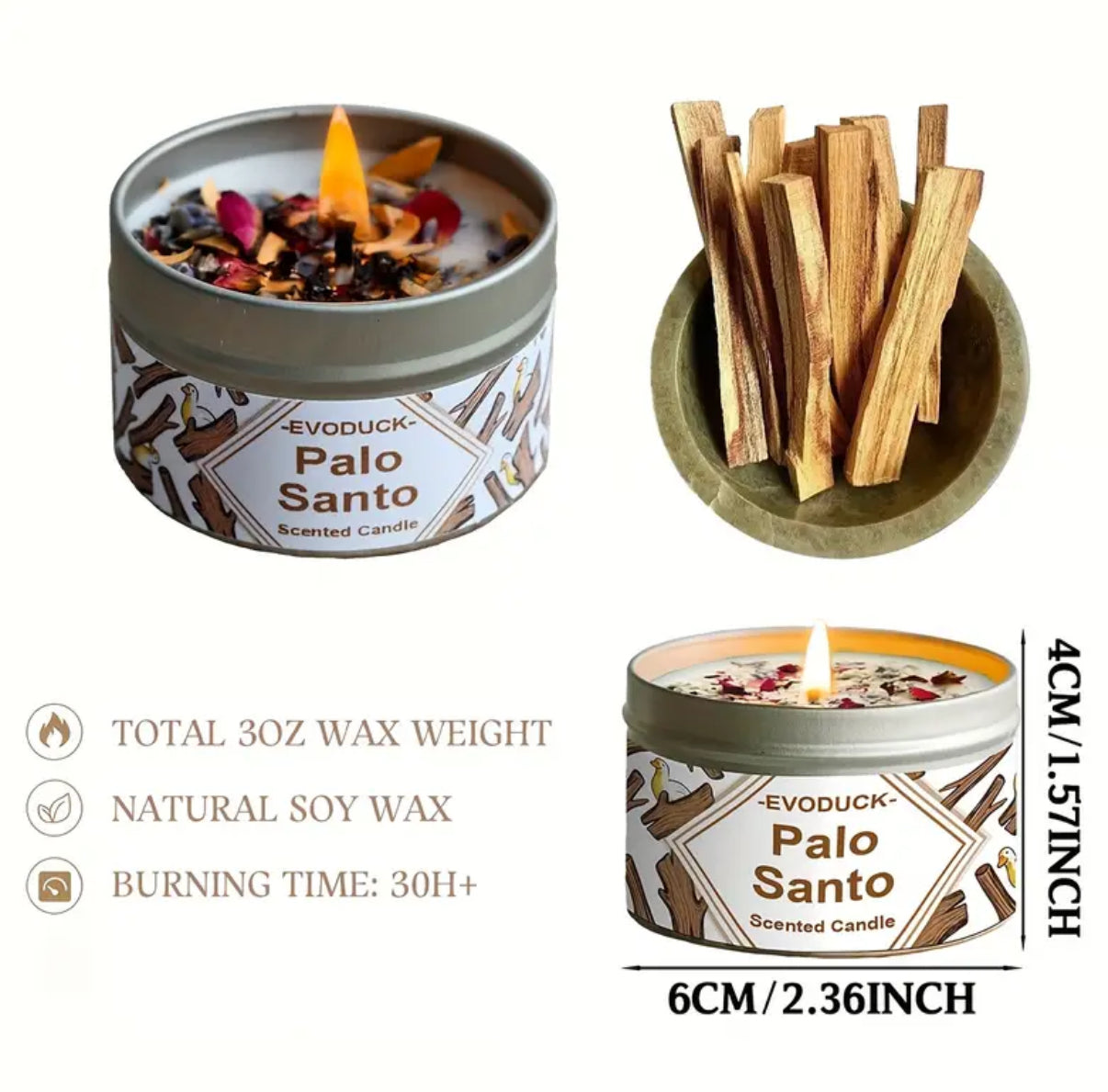 Palo Santo Duftkerze – Reinigung & Harmonie