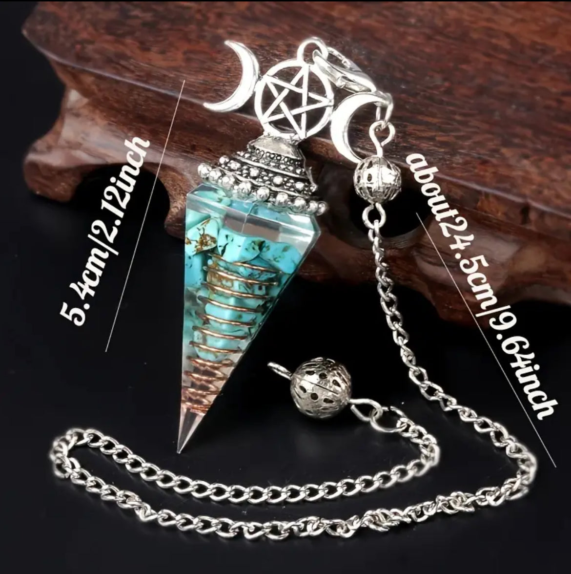 Pendel „Göttinnenkraft“ mit Dreifachmond & Pentagramm