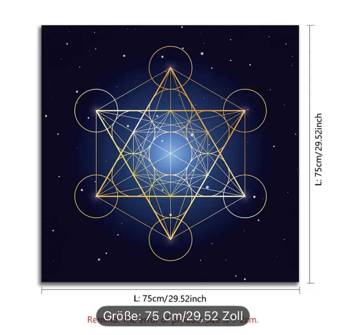 Tischdecke – Heilige Geometrie mit dem Metatron-Würfel