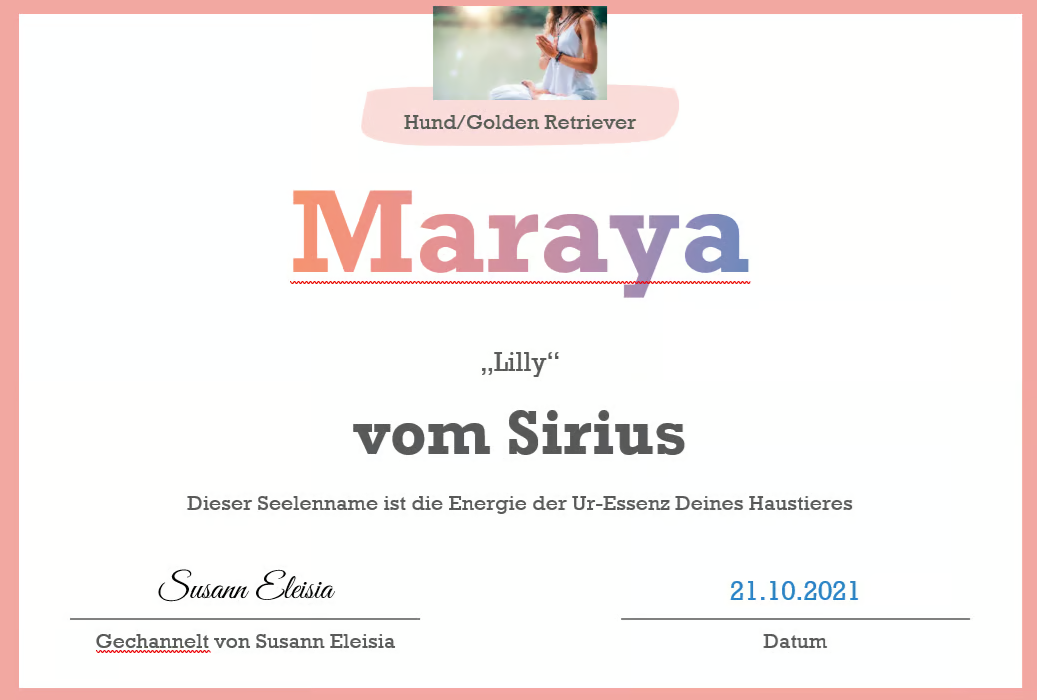 Seelenname Deines Haustieres