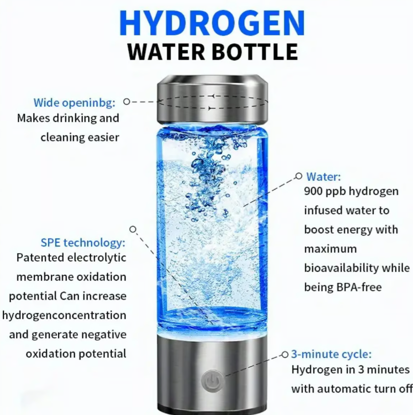 Hydrogen Water Bottle mit Symbol der An´anara Frequenz
