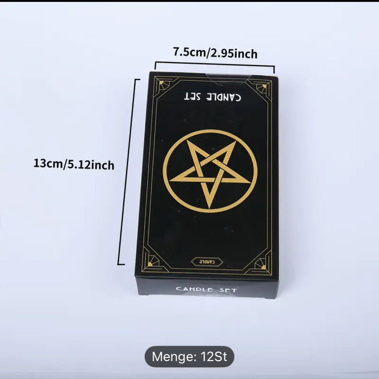 Witchcraft Candle Set – 12 Ritualkerzen im Pentagramm-Design 🕯️