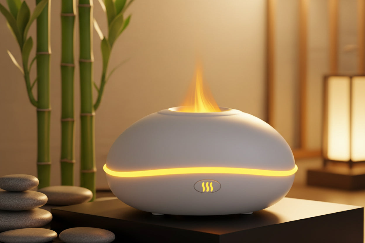 Aroma Diffuser mit Flammeneffekt Licht – 200 ml