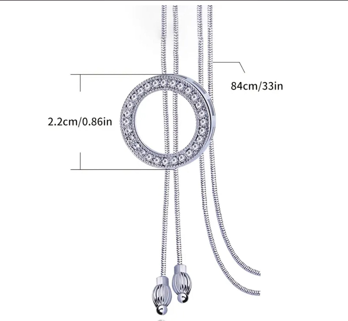 Elegante Silberkette mit funkelndem Zirkonia-Kreis