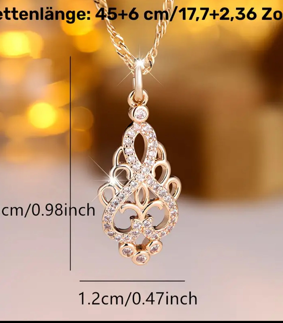 Goldene Lichtornament Kette – Herzfeld Aktivierung – Frequenzschmuck