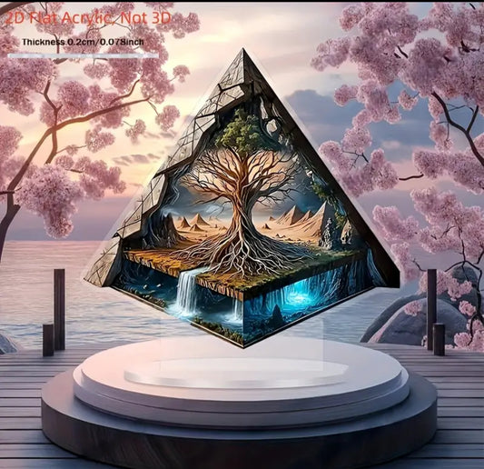 Acryl-Pyramide „Baum des Lebens“ | Energiebild für deine Seelenräume