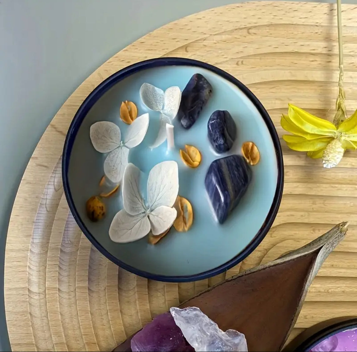 Seelenlicht-Kerze „Licht der Wahrheit“ | Lapislazuli & Rosmarin