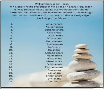 Heilfrequenzen aus der An´anara Frequenz