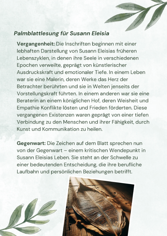 Persönliche Palmblattlesung