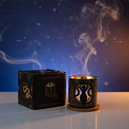 Teelichthalter und Aromalampenbrenner mit Halbmond-Motiv